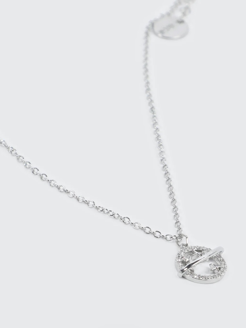 Silver Saturn Pendant Necklace